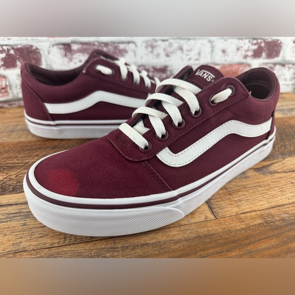 Vans Shoes - Vans Off The Wall Women’s Low Top Canvas Sneakers, US Size 9.5, Maroon and White
